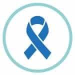 Ícono azul relacionado con el cáncer de próstata, vinculado a tratamientos de radioterapia especializada en CDMX.